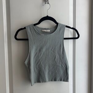 Pull&Bear Cropped Ribbed Tank Top